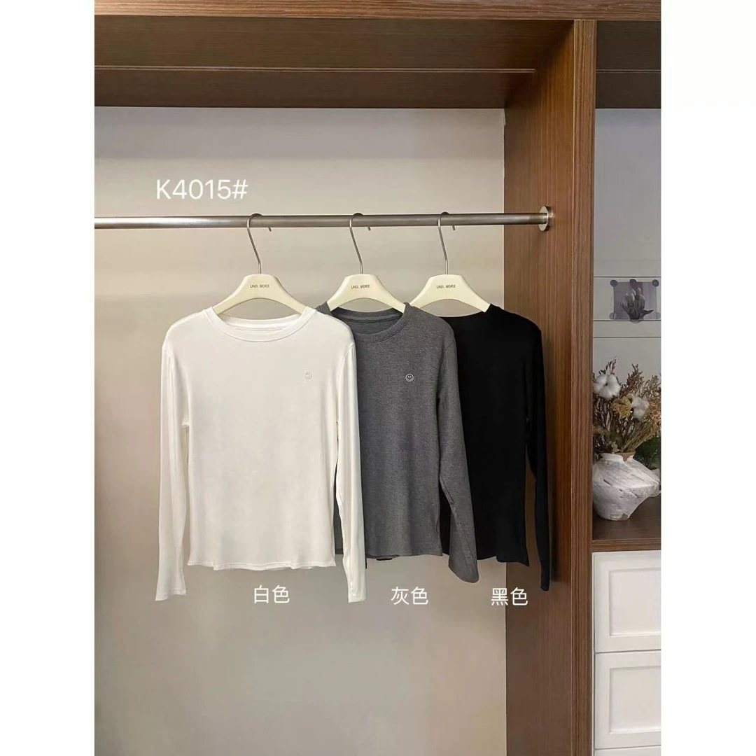 3601·笑脸T SY# 东大门简约百搭光版笑脸打底T·