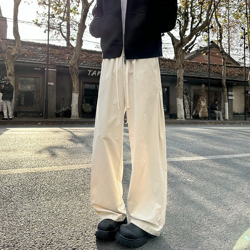 针距弯刀裤冰丝阔腿男女夏季薄款2025新款宽松直筒垂感显瘦拖地裤