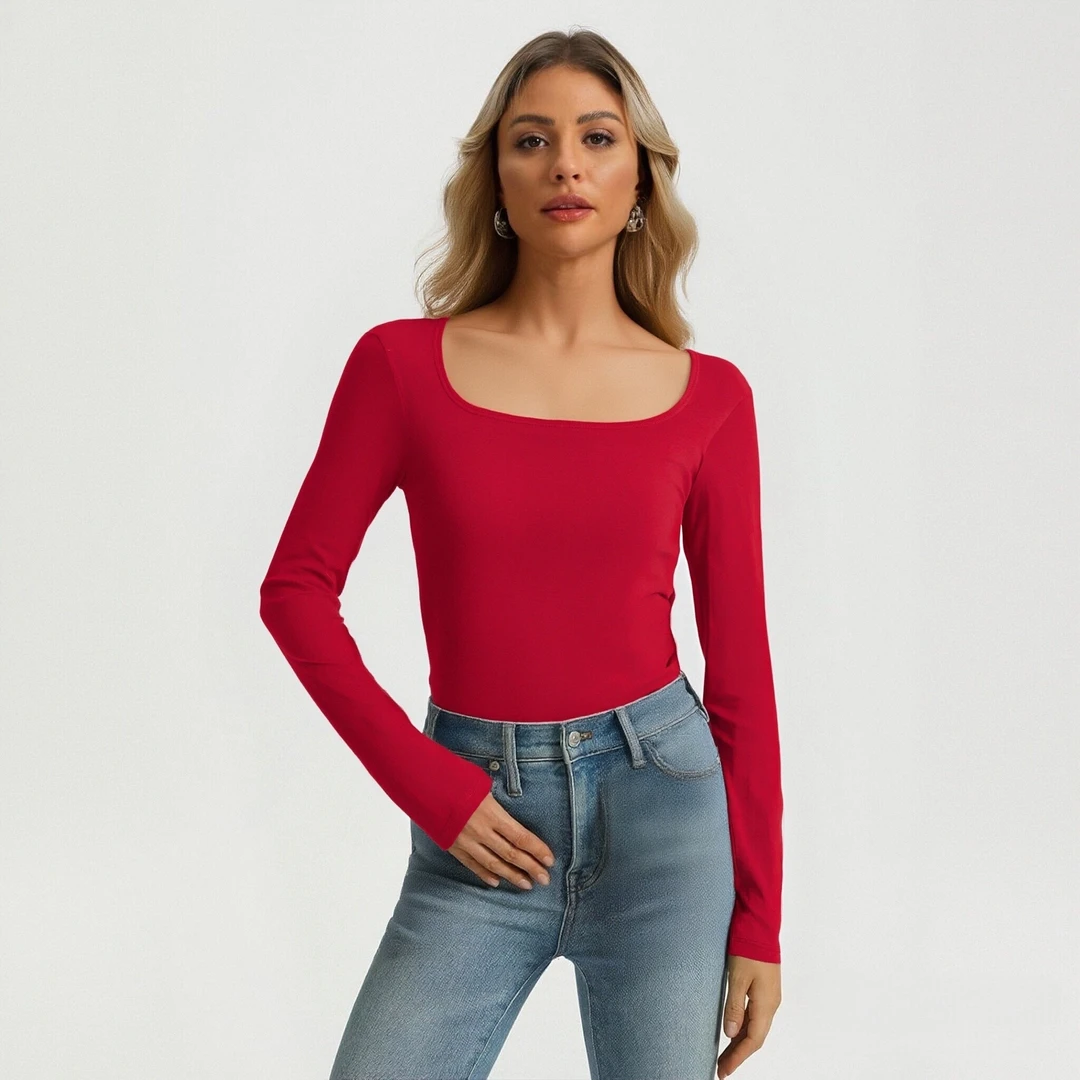 女士秋冬保暖上衣02493亲肤马蹄领秋衣打底衣长袖保暖舒适