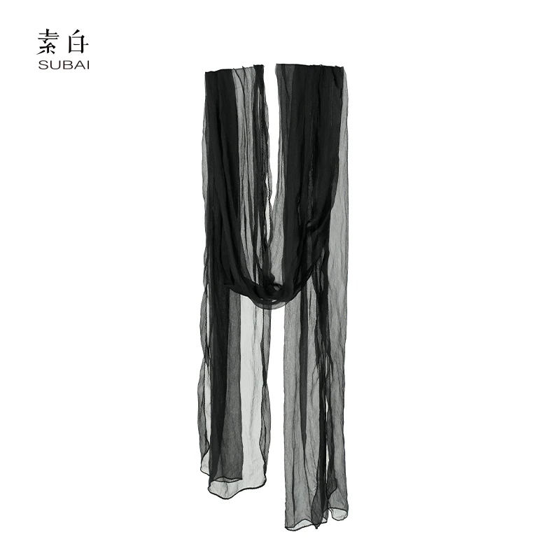 素白桑蚕丝薄款丝巾802782