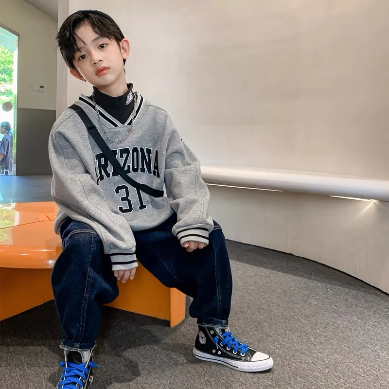 男童韩版破洞中裤七分裤童装男童通用牛仔裤夏季男孩短裤潮酷帅气