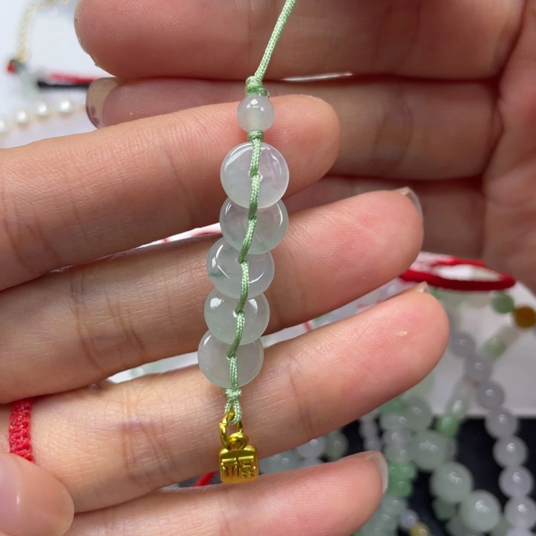 翡翠未镶嵌手绳手机挂