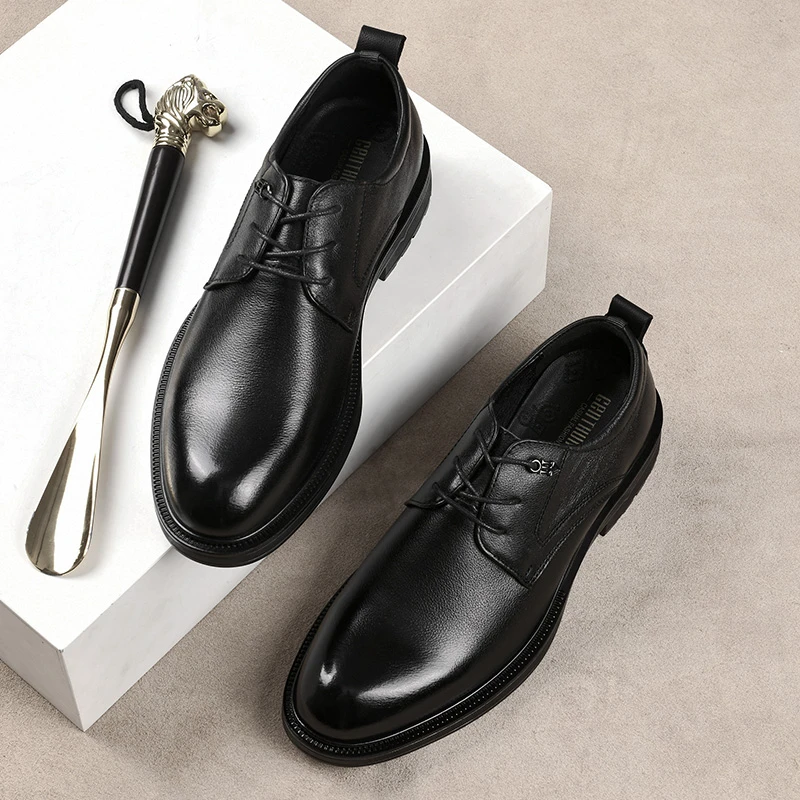 8915皮鞋男头层牛皮新款商务正装男士休闲潮流真皮高档时尚鞋子男