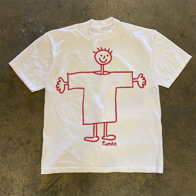 韩版休闲宽松显瘦圆领短袖t恤女夏季纯棉小众设计感情侣上衣