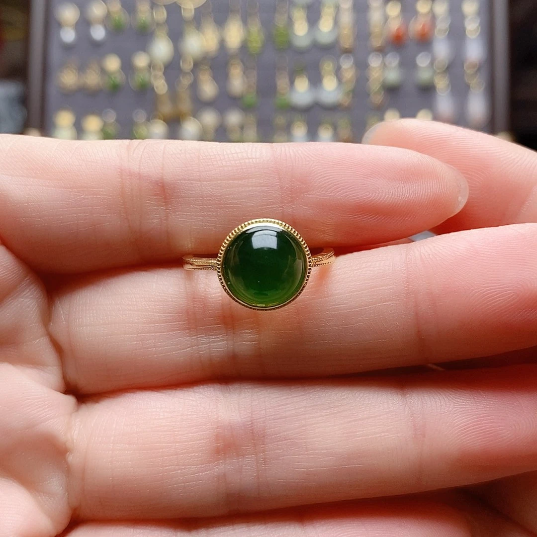 银S925镶嵌和田玉耳饰