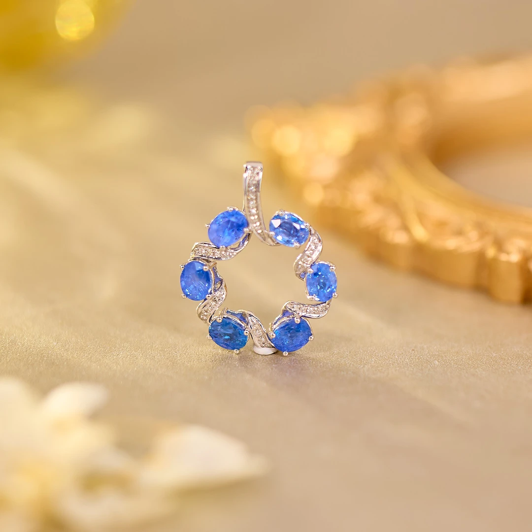 【歪歪】蓝宝石吊坠*18K金镶嵌（多样性发一）XB-U7516