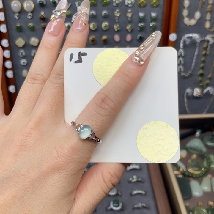 银S925镶嵌戒指翡翠