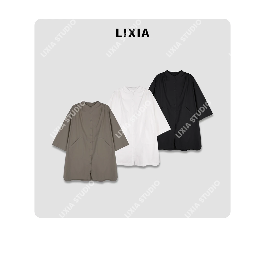 LIXIA【森约之夏】ins复古森系韩版宽松中长薄款连衣裙-D7952