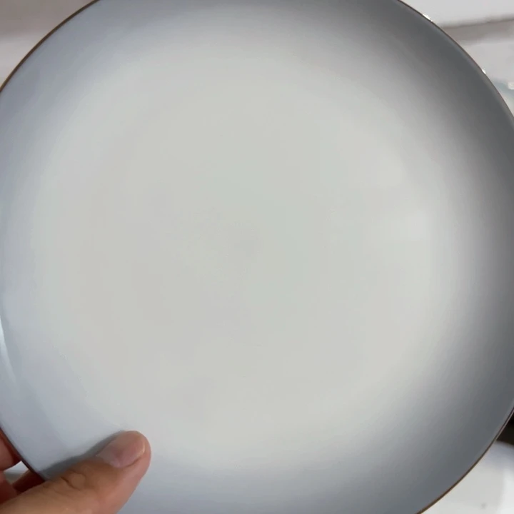 45%以上骨粉骨瓷渐变灰8寸平盘4个