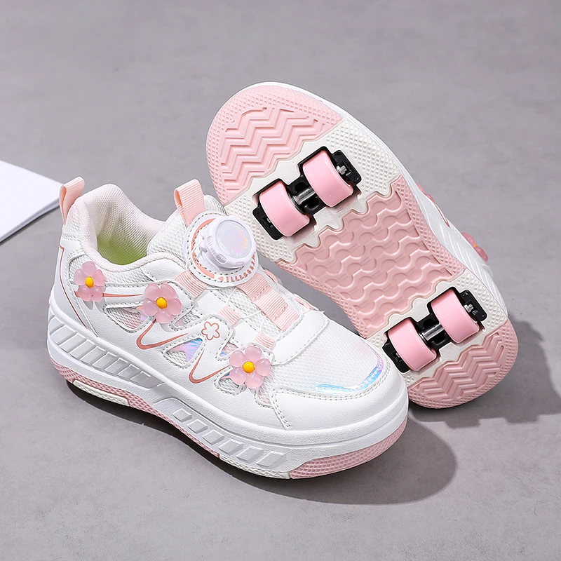 阿童木女童轮滑暴走鞋隐形四轮2025新款儿童可拆卸飞行滑轮鞋学生