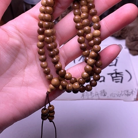 檀香木手串/手链灵*檀香黑肉0.6/108横纹虎皮沉全品