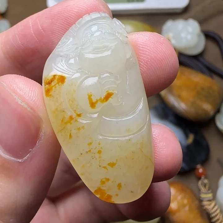 等***等和田玉未镶嵌挂件