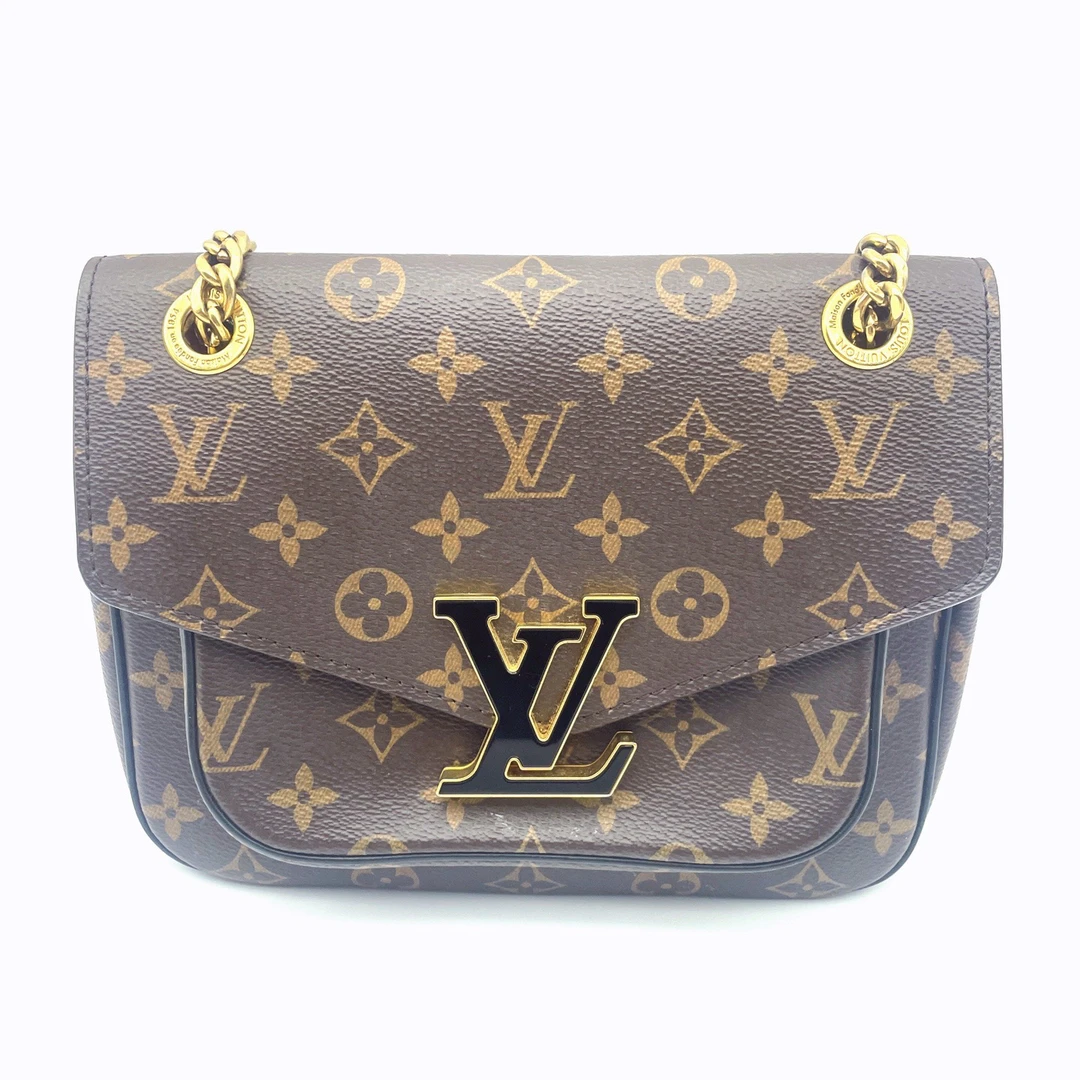 95新 LouisVuitton/路易威登 经典老花Passy邮差包斜挎包芯片款