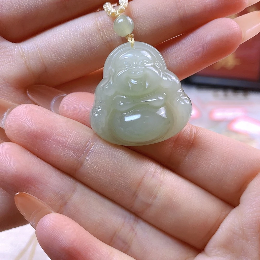 蓝***薇和田玉未镶嵌吊坠(赠链)
