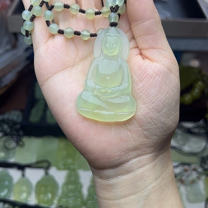 岫玉合金颈饰吊坠
