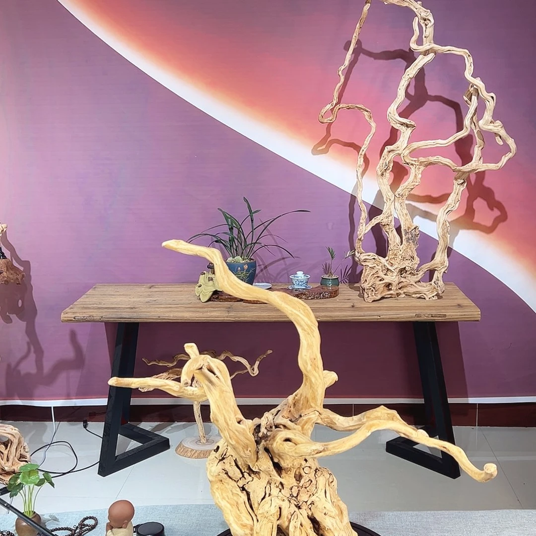 孤***吟木天然根艺摆件灯架
