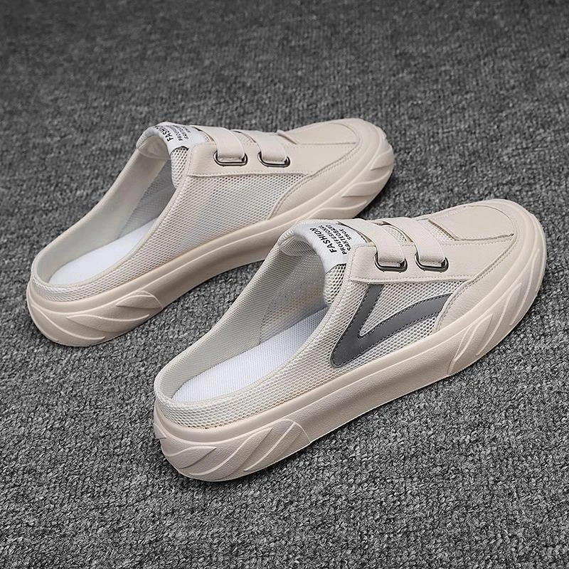 俞兆林半拖鞋男夏季外穿透气网面镂空包头无后跟休闲防滑夏天凉鞋