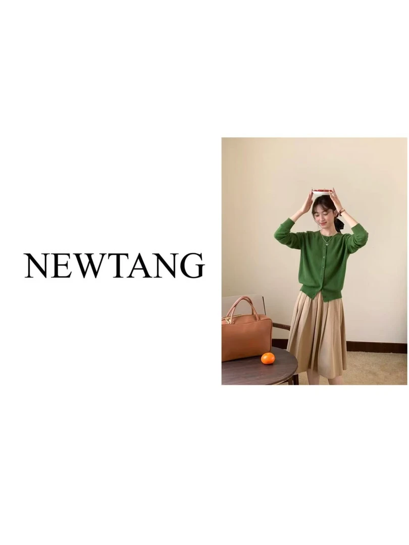 【梦境迅游】3104(含羊毛)秋冬新款圆领常规款长袖开衫针织衫 绿