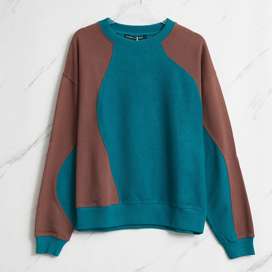 全新未使用/Andersson Bell男士撞色拼接卫衣/ABBU00011