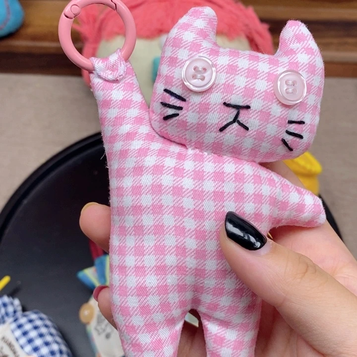 棉手作挂件小猫粉色