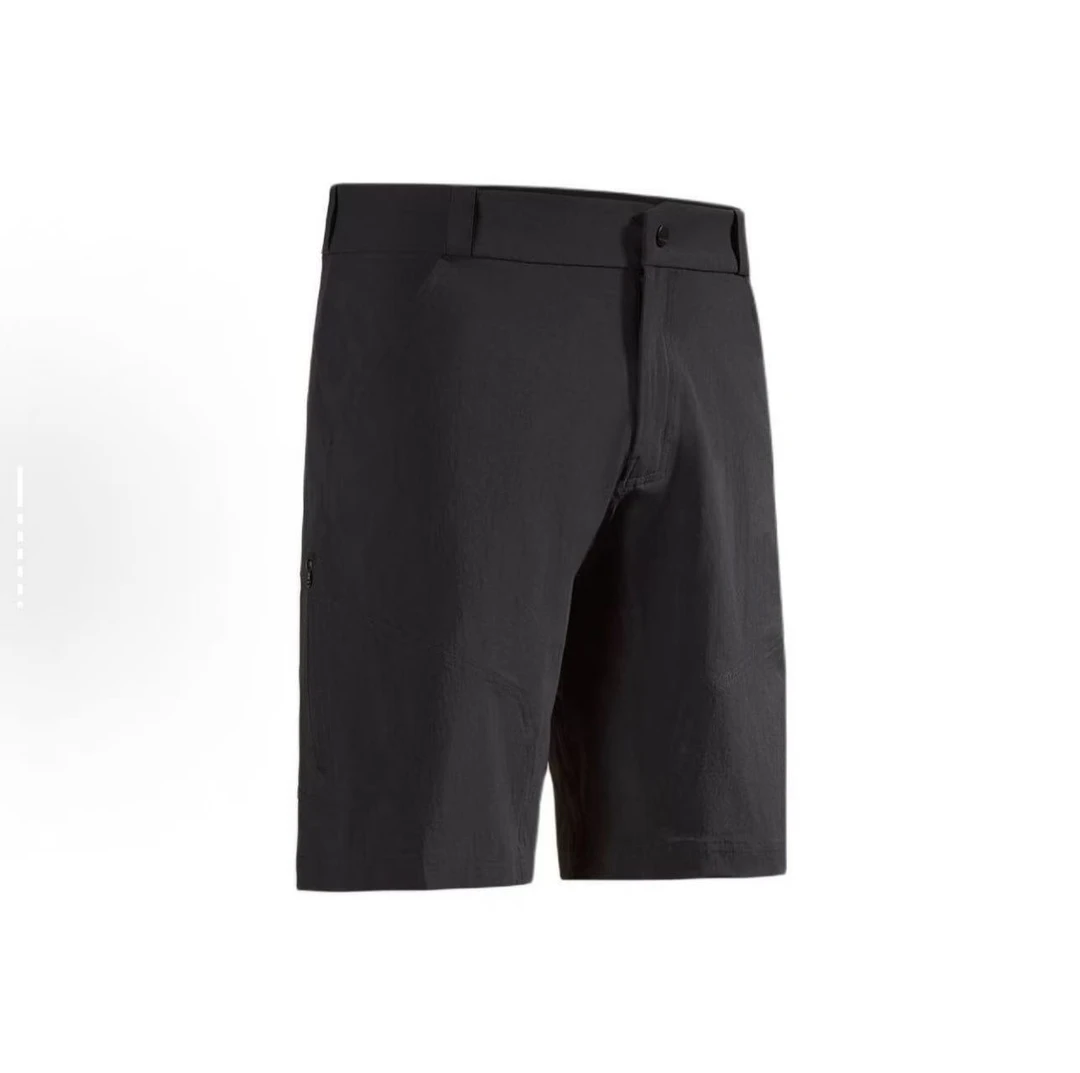 茑家夏季CRON纯色logo直筒简约运动黑色五分短裤休闲短裤男款