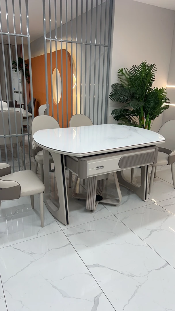 多功能旋转岛台式麻将餐桌带取暖脚一桌两用