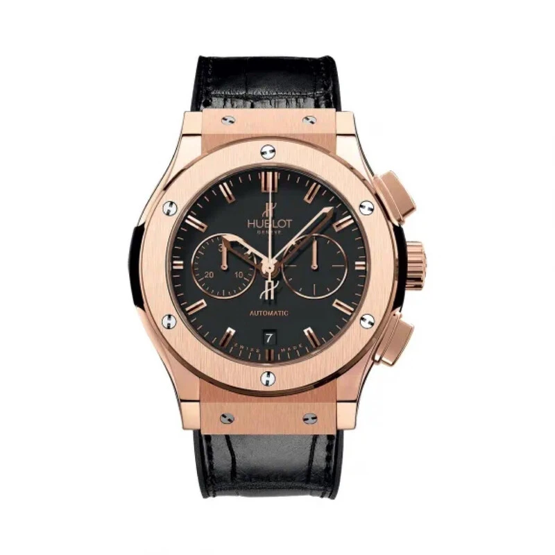 99新 Hublot/宇舶表 经典融合/42mm/玫瑰金/日历计时背透男款手表