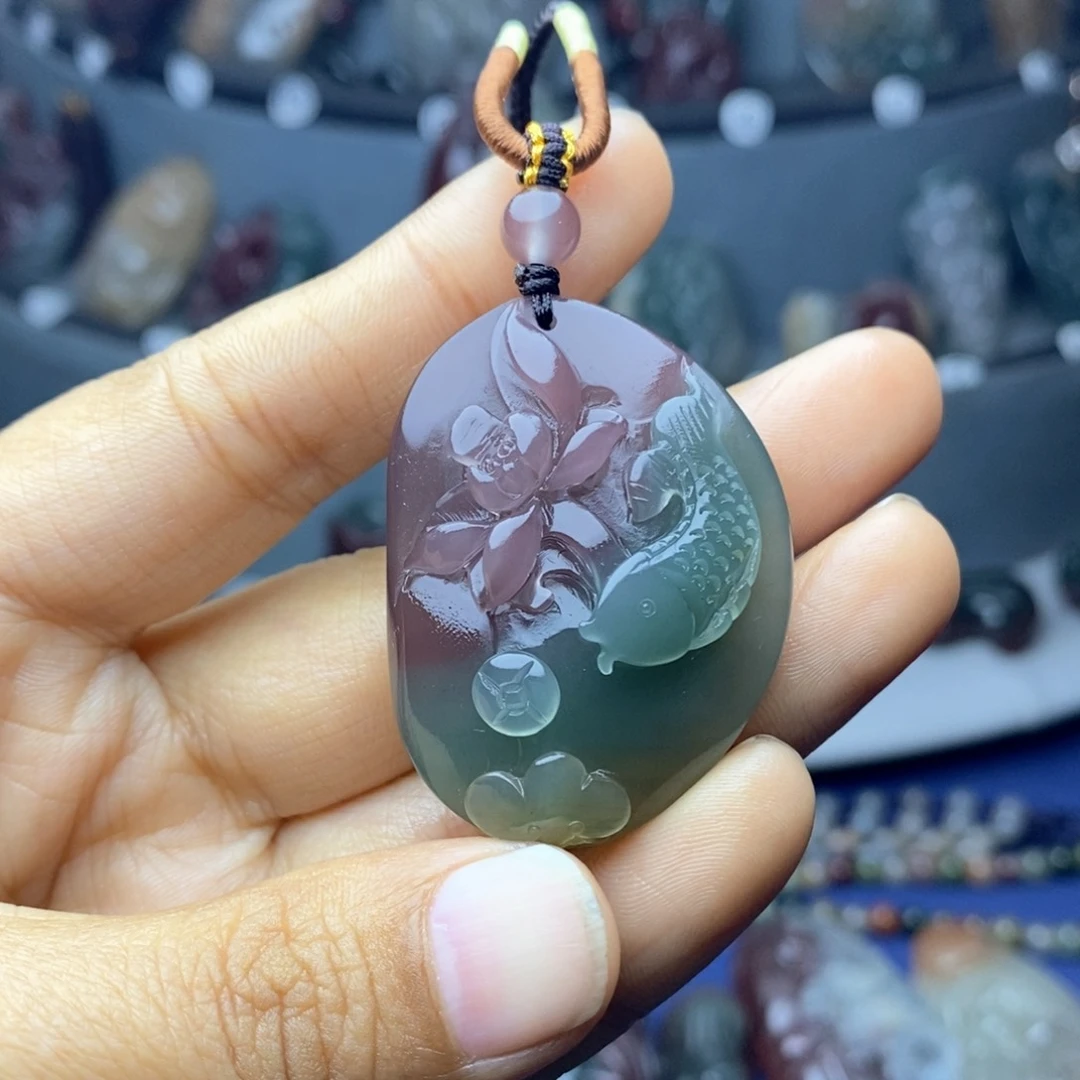 玛瑙/玉髓吊坠(不含链)未镶嵌枯*蝶