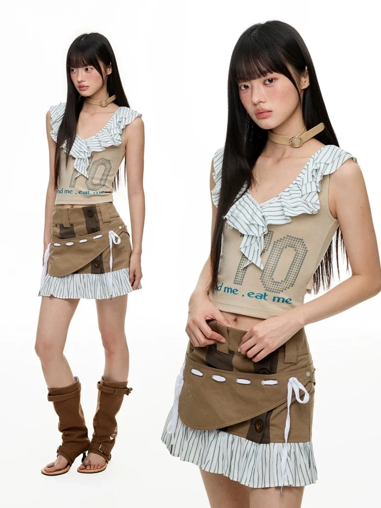 【直播间清仓款 No退No换】JIKOO【仲夏野餐】V领印花背心无袖上衣