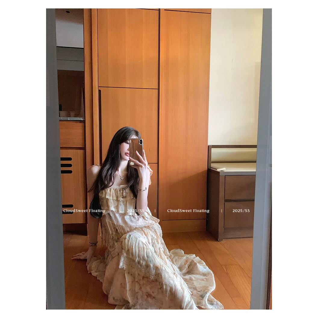 【CloudSweet 05/25 10:00】lace cake/花黛丝语蕾丝拼接蛋糕长裙