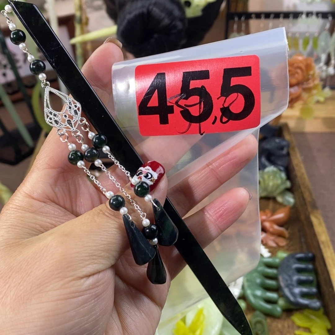 蛇纹石玉玉簪合金A**?