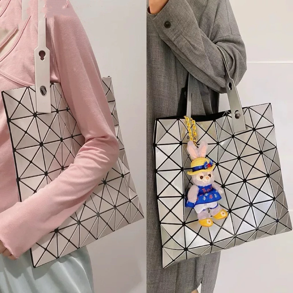 网红款时尚包包ins女夏季小众韩版潮流几何菱格高级通勤托特菱形