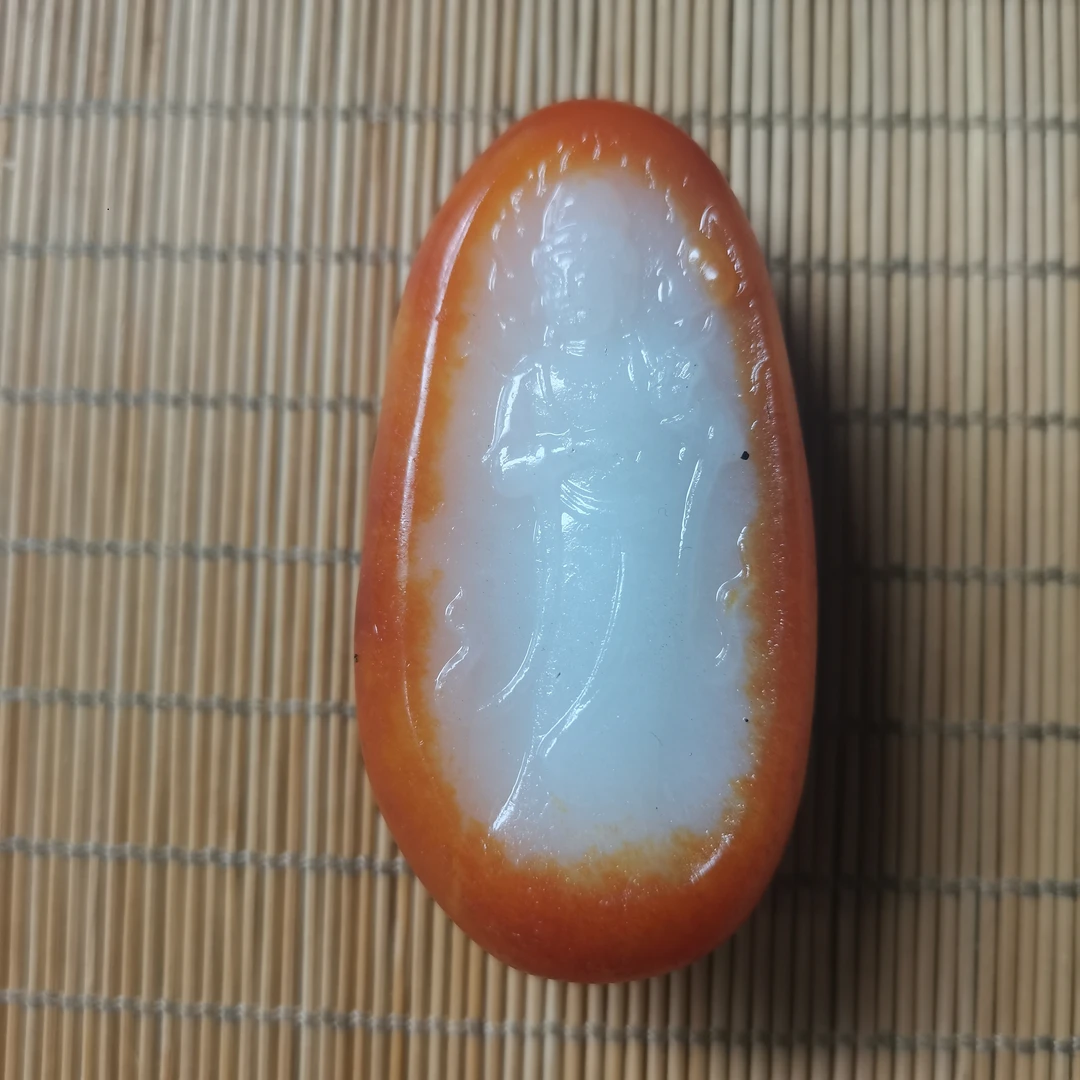 新疆和田玉莲花观音128g