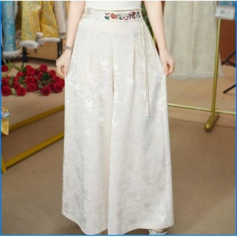 【情怀-裤子】新款定制刺绣直筒裤松紧腰裤