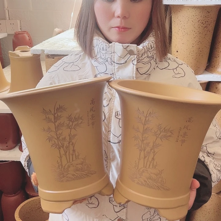 紫砂宜兴紫砂花盆