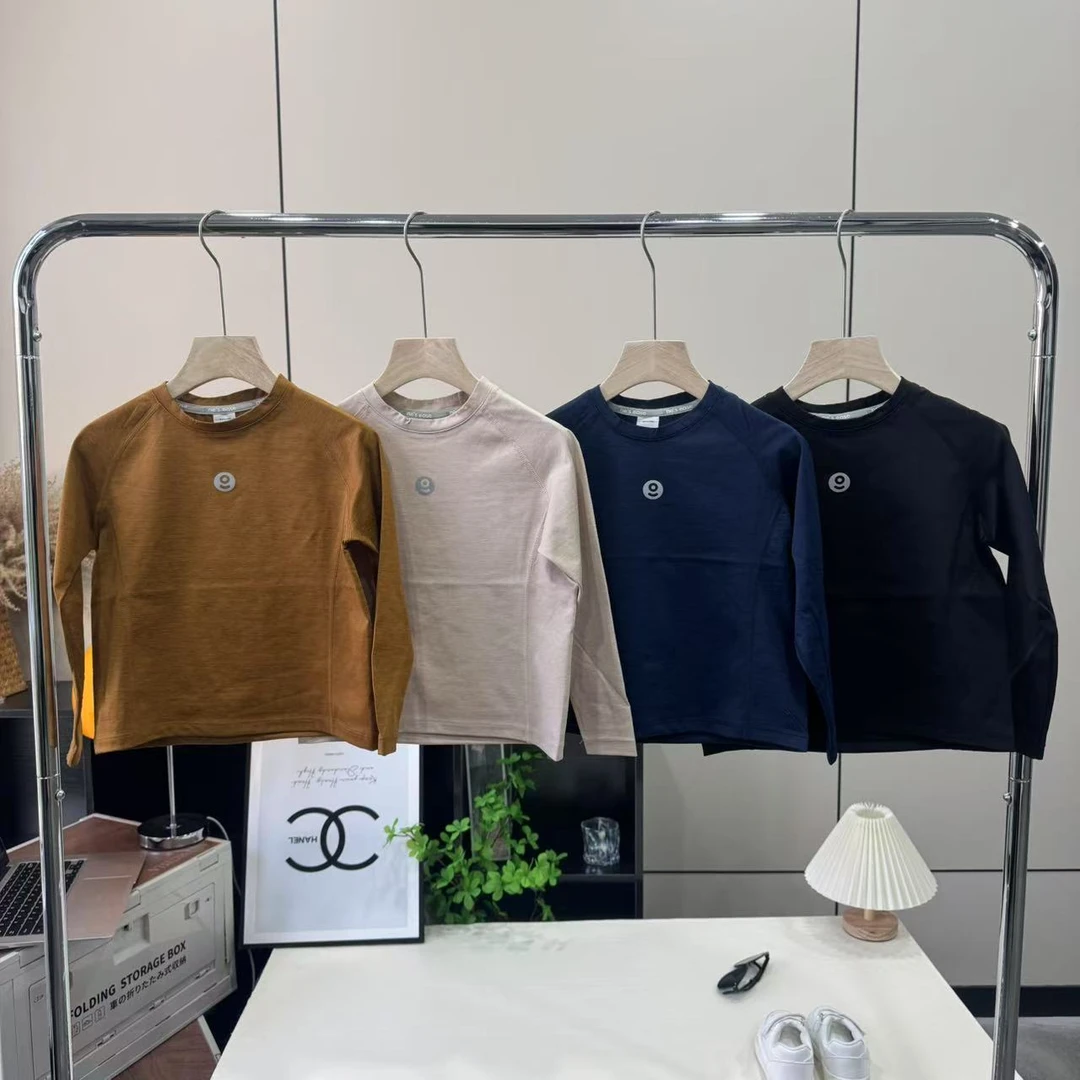 儿童早春长袖T恤新款高弹力速干衣圆领运动衫春季