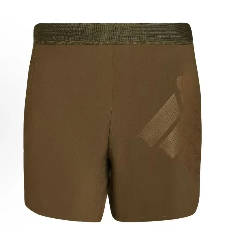 得adidas/阿迪达斯 时尚休闲透气运动短裤男款 深榄色 HE5462