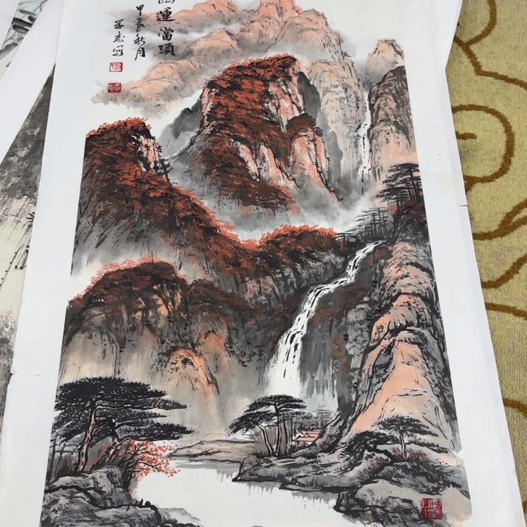 国画刘学志三尺山水艺