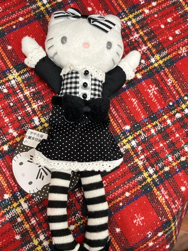 土豆专拍长腿条纹kitty挂件