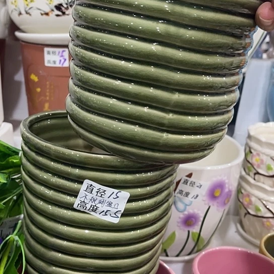 多肉绿植陶瓷花盆9.9包邮，有孔