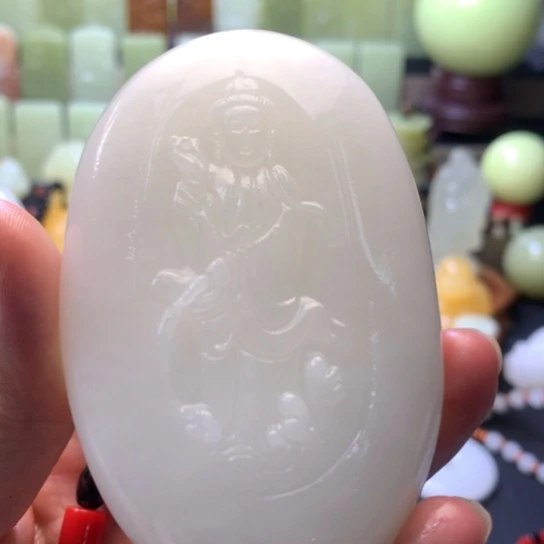 石材方解石手把件