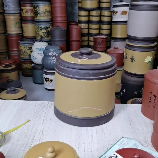 茶叶罐紫砂八饼装茶叶罐微瑕处理不退不换3