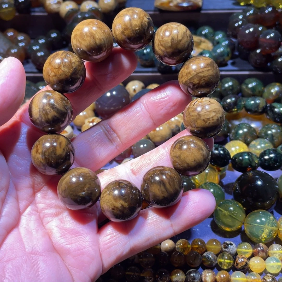 琥珀未镶嵌手链天然