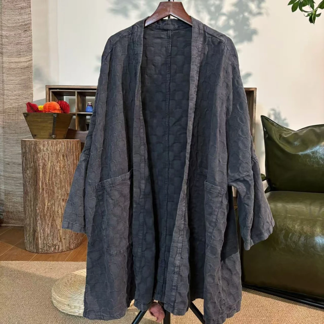 【大梅子推荐】设计款亚麻提花外套X1751D