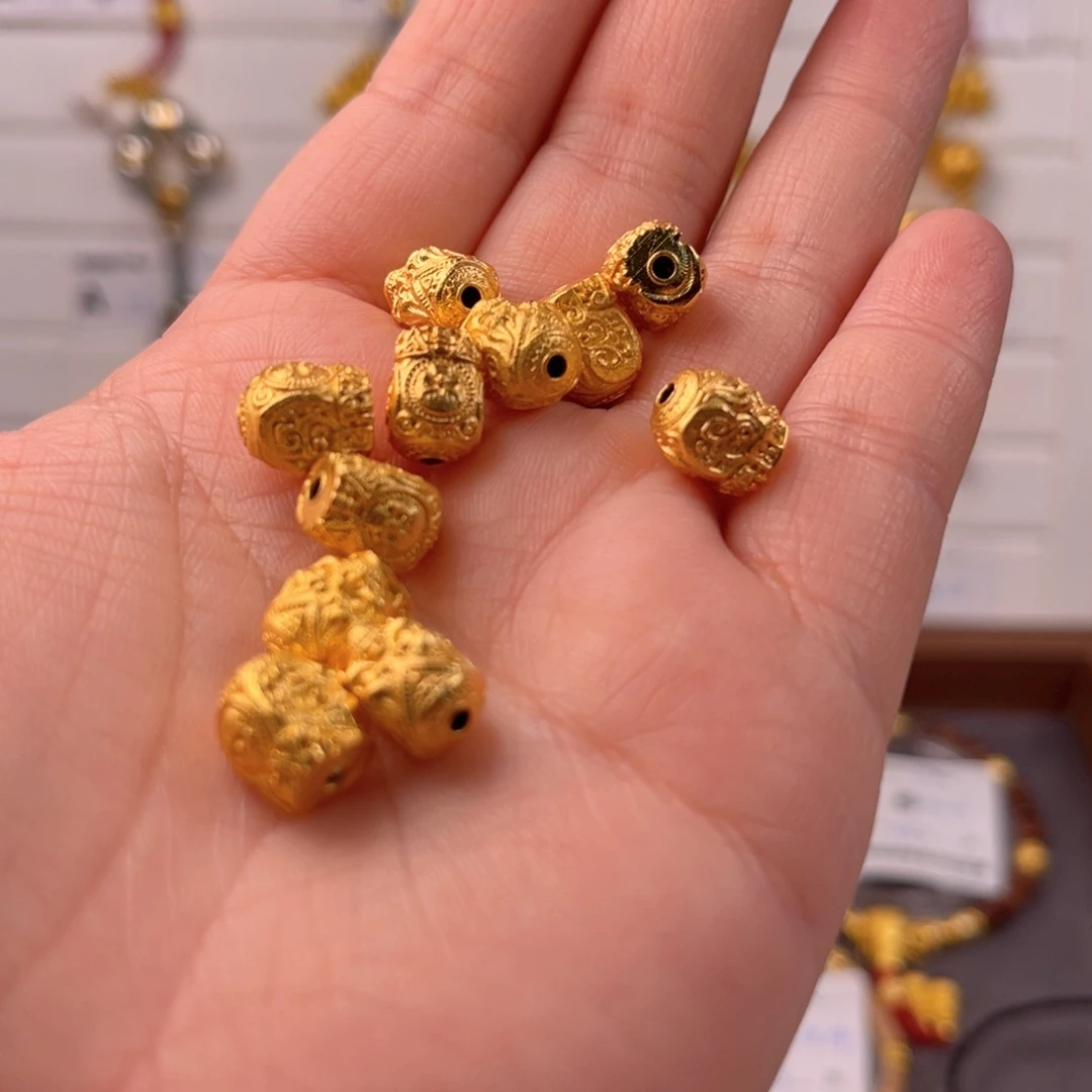 琉璃颈饰骷髅腰珠一对