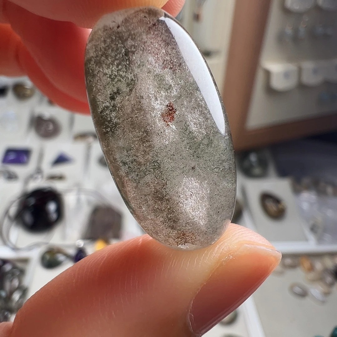 银S925镶嵌水晶颈饰天然幽灵水晶