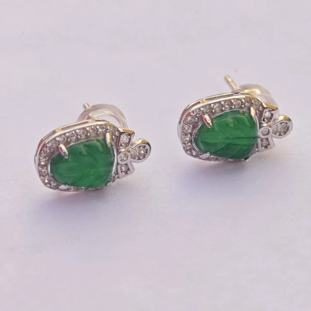 【书记甄选】天然翡翠耳钉 多样性发一件 3295SC