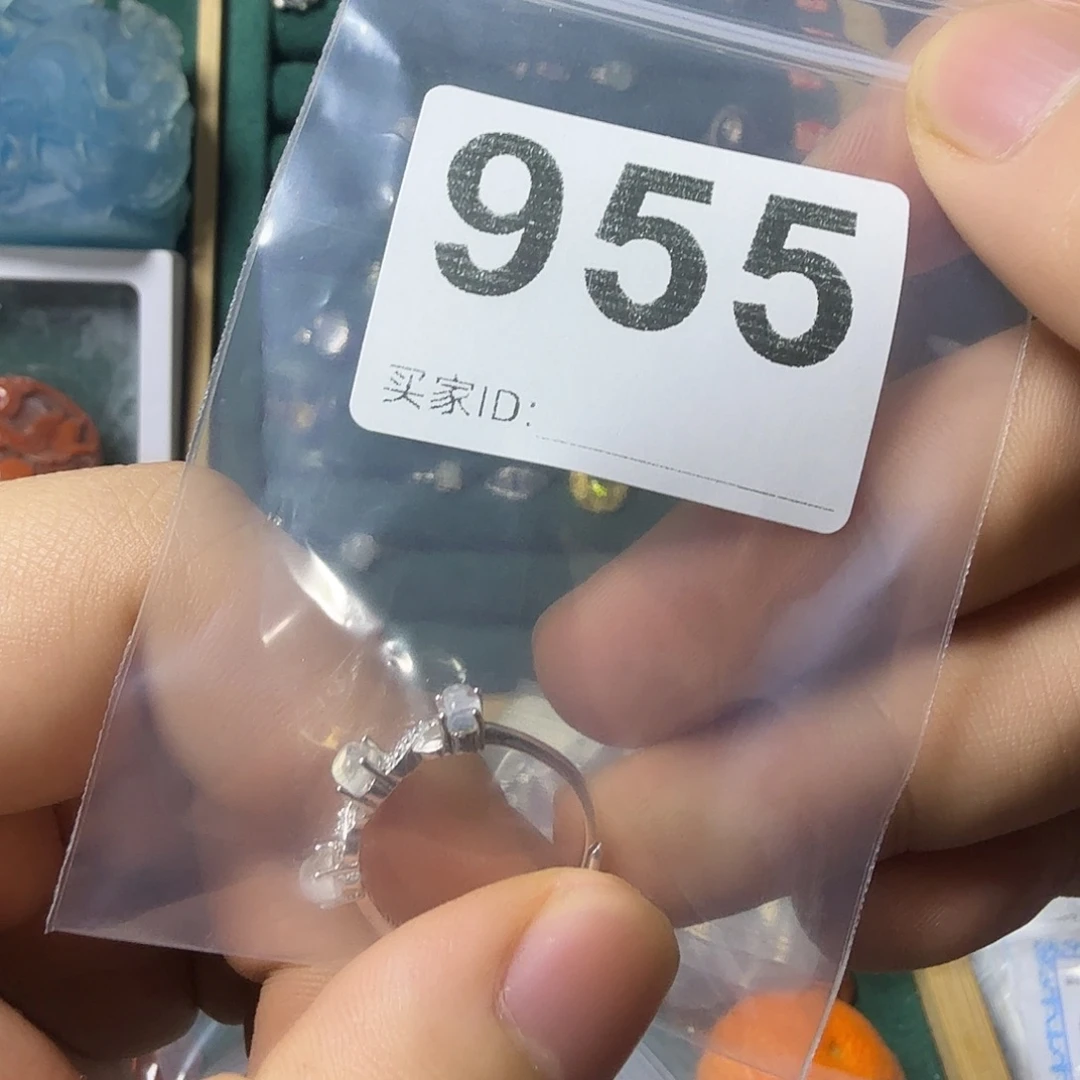 爱***猫月光石戒指银S925镶嵌