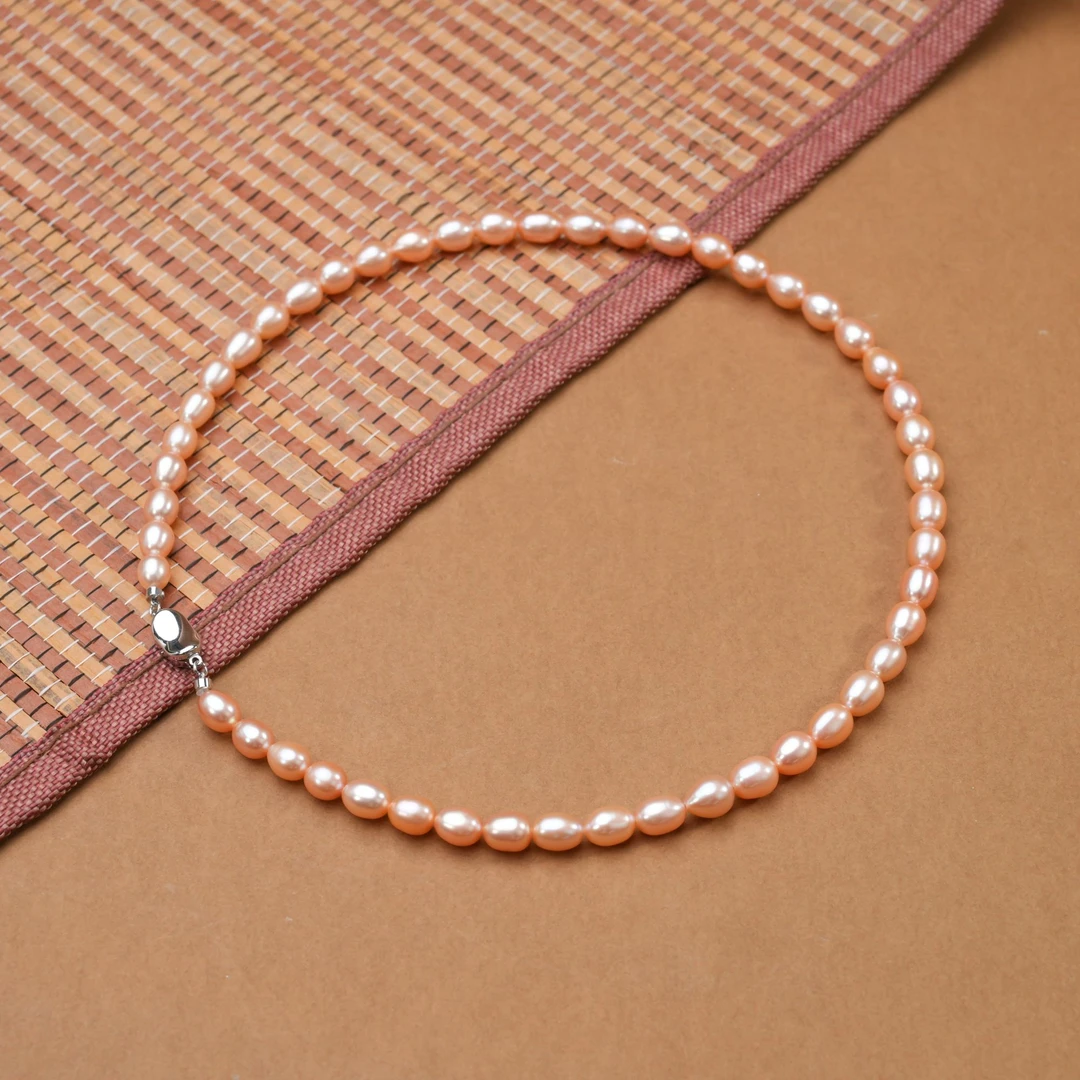 【特选红胖子】天然珍珠项链无核S925银极光6-7mm多样性发货其一