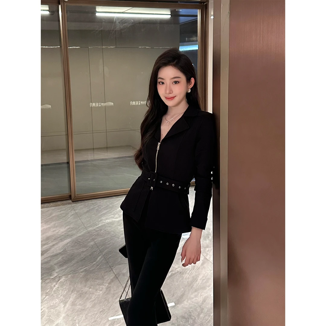 MEINA【月下玫瑰】法式腰带设计感修身收腰显瘦百搭高级感气质外套